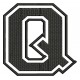 Parche Bordado "Q" (LETRA Q) (Color NEGRO)