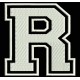 Parche Bordado "R" (LETRA R) (Color BLANCO)