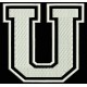 Parche Bordado "U" (LETRA U) (Color BLANCO)