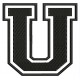 Parche Bordado "U" (LETRA U) (Color NEGRO)
