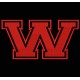 Parche Bordado "W" (LETRA W) (Color ROJO)