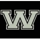 Parche Bordado "W" (LETRA W) (Color BLANCO)