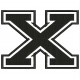 Parche Bordado "X" (LETRA X) (Color NEGRO)