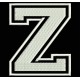 Parche Bordado "Z" (LETRA Z) (Color BLANCO)