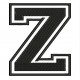 Parche Bordado "Z" (LETRA Z) (Color NEGRO)