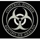 Parche Bordado ZOMBIE CONTROL (Bordado BLANCO / Fondo NEGRO)