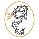 Parche Bordado DRAGON TRIBAL (Fondo BLANCO)