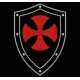 Parche Bordado ESCUDO TEMPLARIO (Fondo NEGRO)