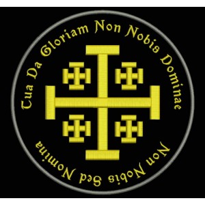 Parche Bordado CRUZ TEMPLARIA y LEMA