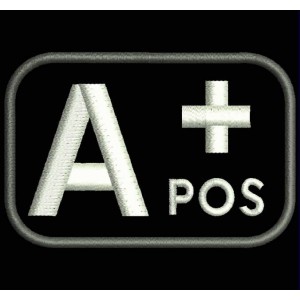 Parche Bordado GRUPO SANGUINEO (A+)