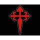 Parche Bordado CRUZ SANTIAGO (Fondo NEGRO)