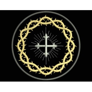 Parche Bordado CORONA ESPINAS y CRUZ