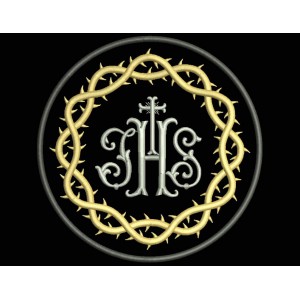 Parche Bordado CORONA ESPINAS y JHS