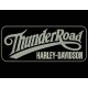Parche Bordado THUNDER ROAD HARLEY-DAVIDSON (Color PLATA / Fondo NEGRO) 