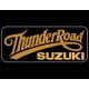 Parche Bordado THUNDER ROAD SUZUKI (Color BRONCE / Fondo NEGRO)