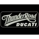 Parche Bordado THUNDER ROAD DUCATI (Color BLANCO / Fondo NEGRO)