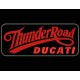 Parche Bordado THUNDER ROAD DUCATI (Color ROJO / Fondo NEGRO)