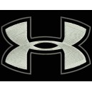 Parche Bordado UNDER ARMOUR (Bordado BLANCO / Fondo NEGRO)