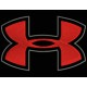 Parche Bordado UNDER ARMOUR (Bordado ROJO / Fondo NEGRO)