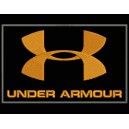 Parche Bordado UNDER ARMOUR (Bordado NARANJA / Fondo NEGRO)
