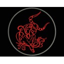 Parche Bordado TORO TRIBAL (Bordado ROJO)