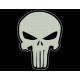 Parche Bordado THE PUNISHER (Bordado BLANCO / Fondo NEGRO)