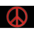 Parche Bordado Simbolo PAZ (Bordado ROJO / Fondo NEGRO)