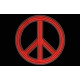 Parche Bordado Simbolo PAZ (Bordado ROJO / Fondo NEGRO)