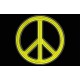 Parche Bordado Simbolo PAZ (Bordado AMARILLO / Fondo NEGRO)