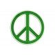 Parche Bordado Simbolo PAZ (Bordado VERDE OSCURO / Fondo BLANCO)