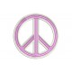 Parche Bordado Simbolo PAZ (Bordado ROSA / Fondo BLANCO)