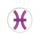 Parche Bordado SIGNO PISCIS (Bordado VIOLETA / Fondo BLANCO)