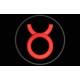 Parche Bordado SIGNO TAURO (Bordado ROJO / Fondo NEGRO)