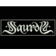 Parche Bordado SAUROM (Bordado PLATA / Fondo NEGRO)