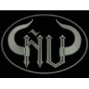 Parche Bordado ÑU (Bordado GRIS METAL / Fondo NEGRO)