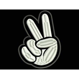 Parche Bordado PAZ o VICTORIA (Simbolo)