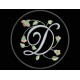 Parche Bordado LETRA "D" (Monograma) (Fondo NEGRO)