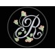 Parche Bordado LETRA "R" (Monograma) (Fondo NEGRO)