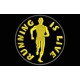 Parche Bordado RUNNING IS LIVE (Bordado ORO / Fondo NEGRO)