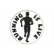Parche Bordado RUNNING IS LIVE (Bordado NEGRO / Fondo BLANCO)