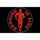 Parche Bordado RUNNING IS LIVE (Bordado ROJO / Fondo NEGRO)
