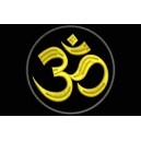 Parche Bordado SIMBOLO OM (Bordado ORO / Fondo NEGRO)