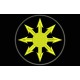 Parche Bordado ESTRELLA CAOS (Bordado AMARILLO / Fondo NEGRO)