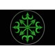 Parche Bordado ESTRELLA CAOS (Bordado VERDE OSCURO / Fondo NEGRO)