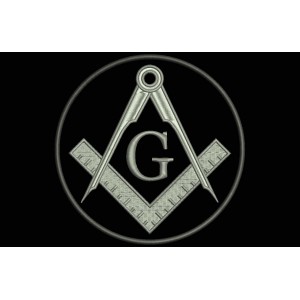 Parche Bordado COMPAS Y ESCUADRA (SIMBOLOGIA MASONICA)