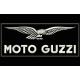 Parche Bordado MOTO GUZZI (Bordado BLANCO / Fondo NEGRO)