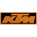 Parche Bordado KTM (Bordado Naranja / Fondo NEGRO)