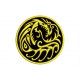 Parche Bordado ATAQUE DRAGON (Bordado ORO / Fondo NEGRO)