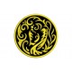 Parche Bordado DRAGON TRIBAL (Bordado ORO / Fondo NEGRO)