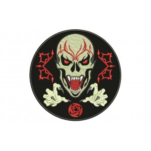 Parche Bordado CALAVERA VAMPIRO
